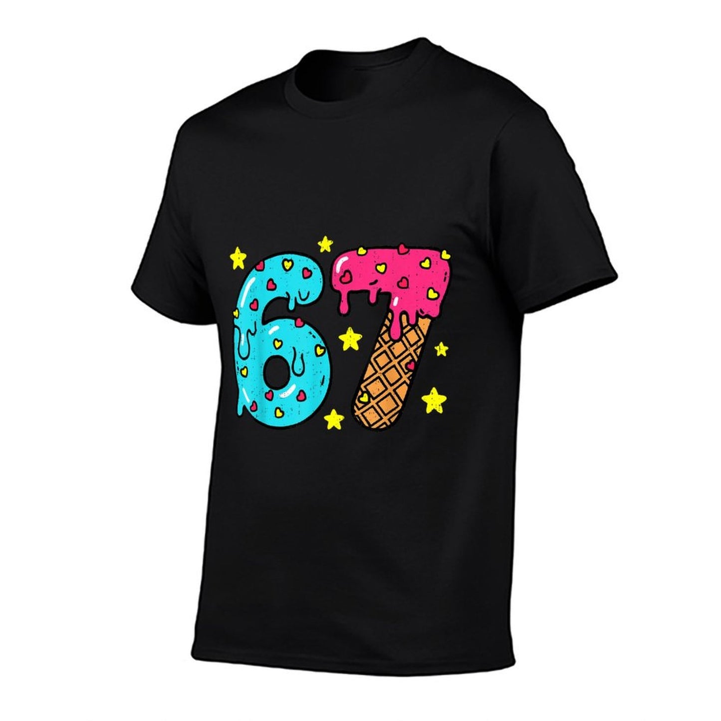 Funny Number Six Seven Ice Cream Drip Cool Meme 67 Sports  Vintage-inspired T-Shirt