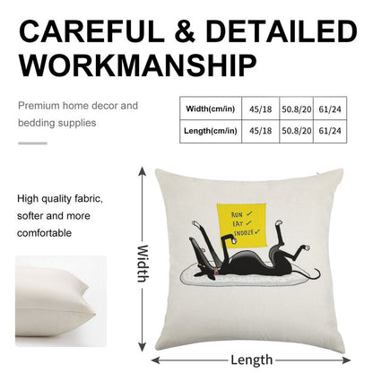 Snoozin' Linen Throw Pillow Cover