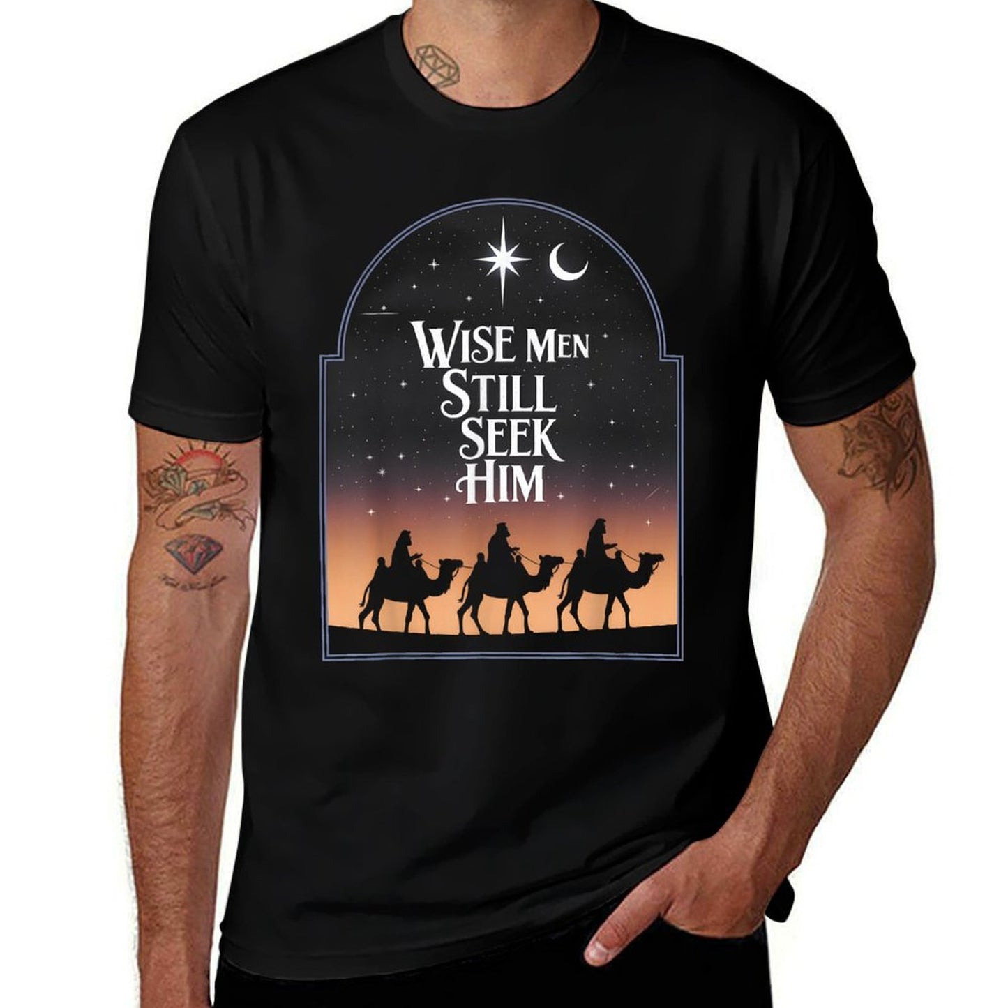 Jesus Wise Men Still Seek Him Christian Christmas  High-quality Stitching T-Shirt