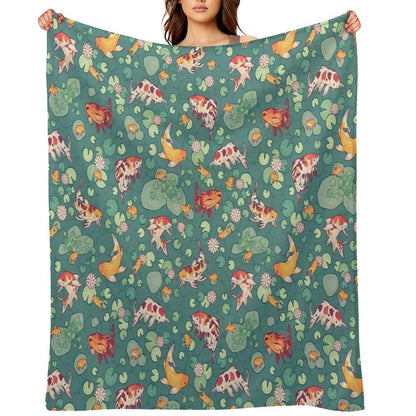 Koi Pond Throw Blanket