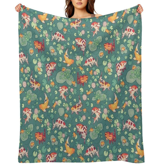 Koi Pond Throw Blanket