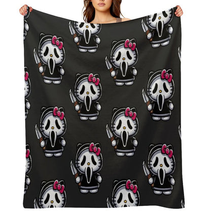Scream Kitty Halloween Throw Blanket