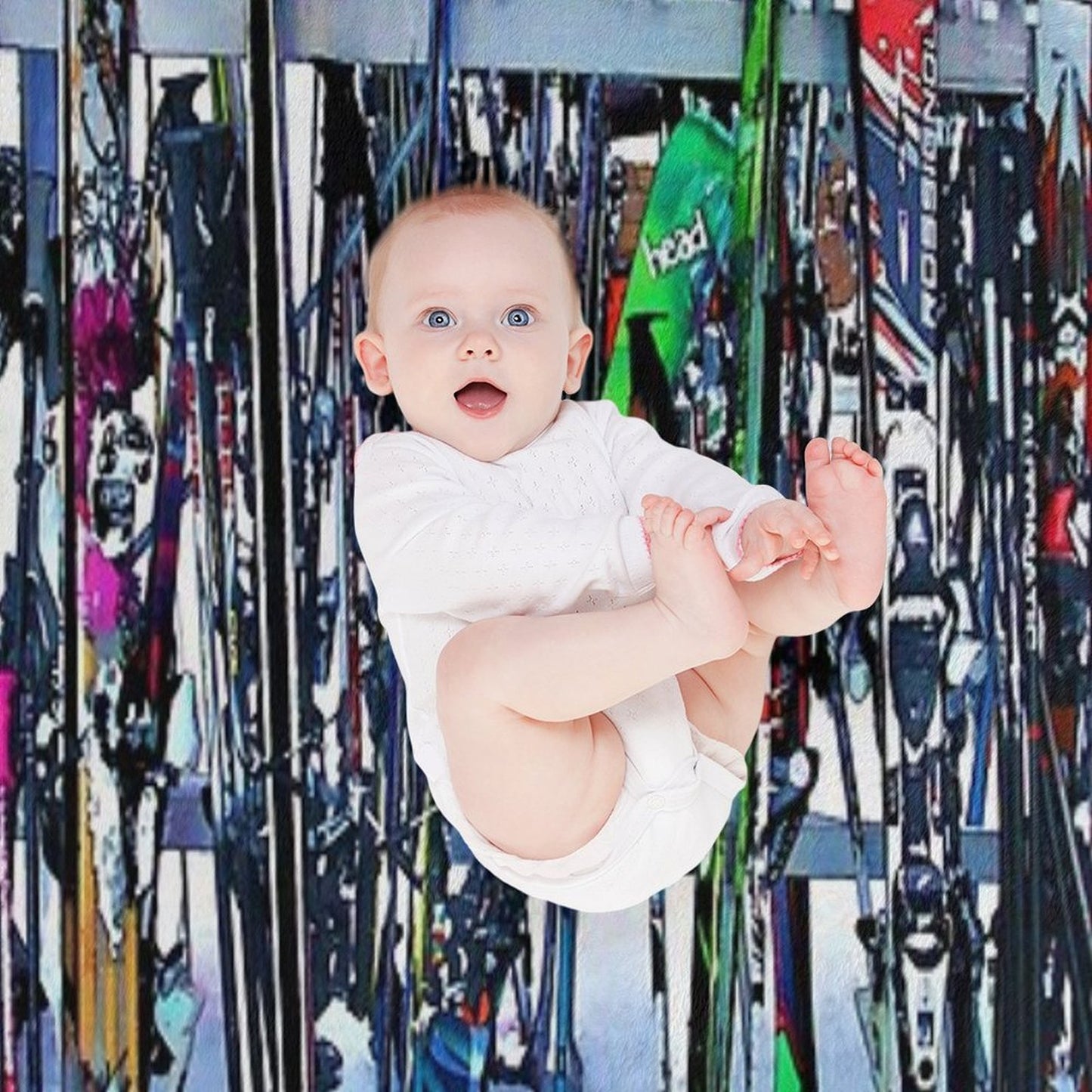 Ski Party - Skis And Poles Throw Blanket