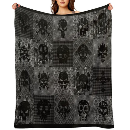 Skull Collage Throw Blanket