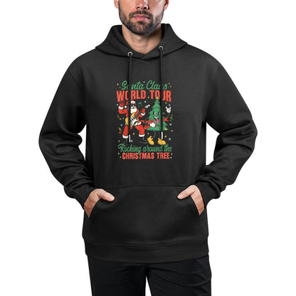 Santa Claus World Tour Rocking Around The Christmas Tree Men Customizable Surface Hoodie