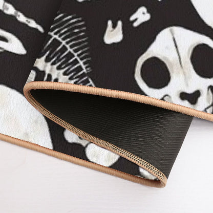Black Skulls And Bones - Wunderkammer Durable Bath Mat