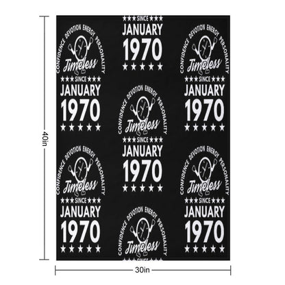 January Birthday Timeless Person - White Text Throw Blanket