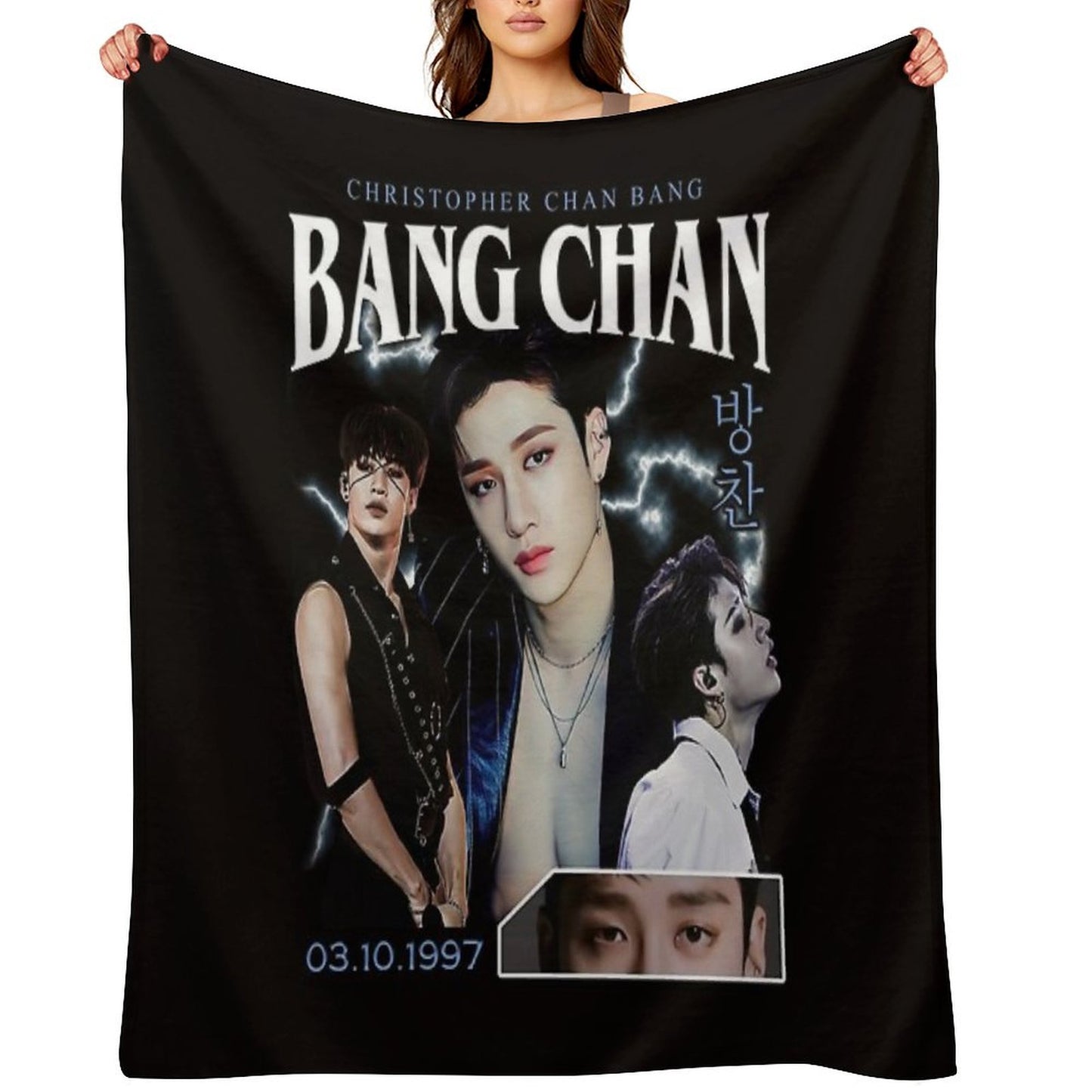 Bang Chan Shirt Vintage 90 Retro T Shirt Tee Throw Blanket