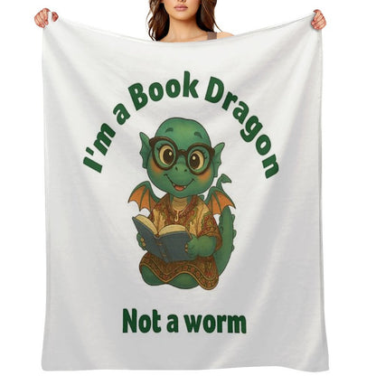 I'm A Book Dragon, Not A Worm Generic Throw Blanket