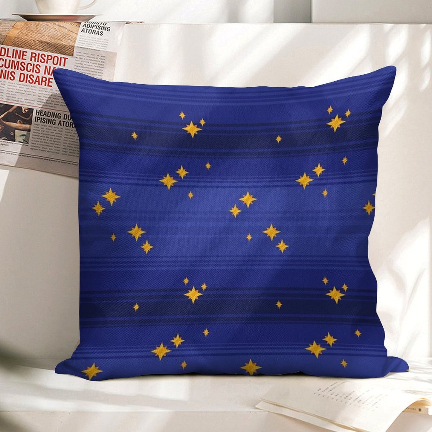 Twinkling Night Sky Linen Throw Pillow Cover