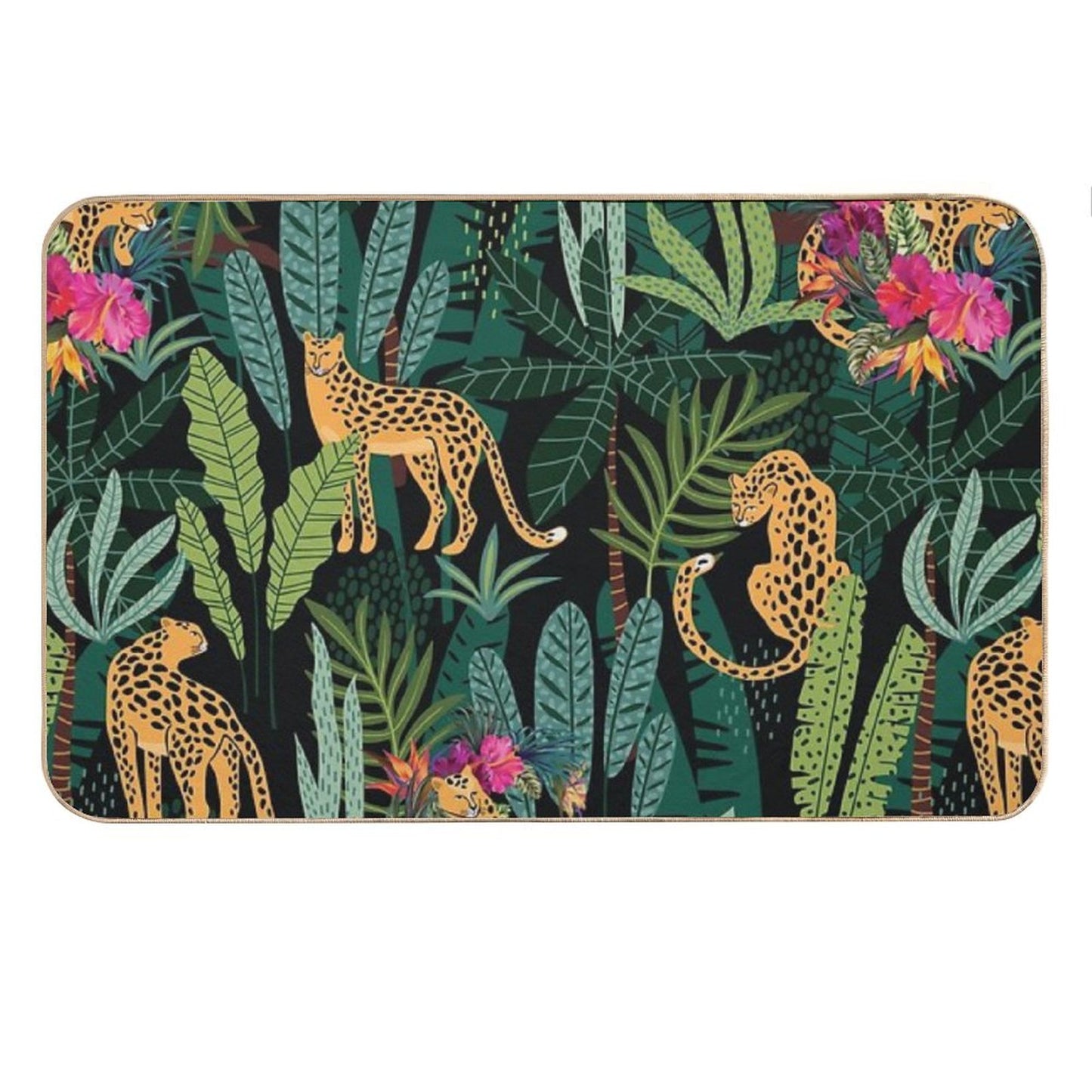 Tropical Cheetah Print Bath Mat
