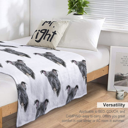 Blue Staffy Throw Blanket