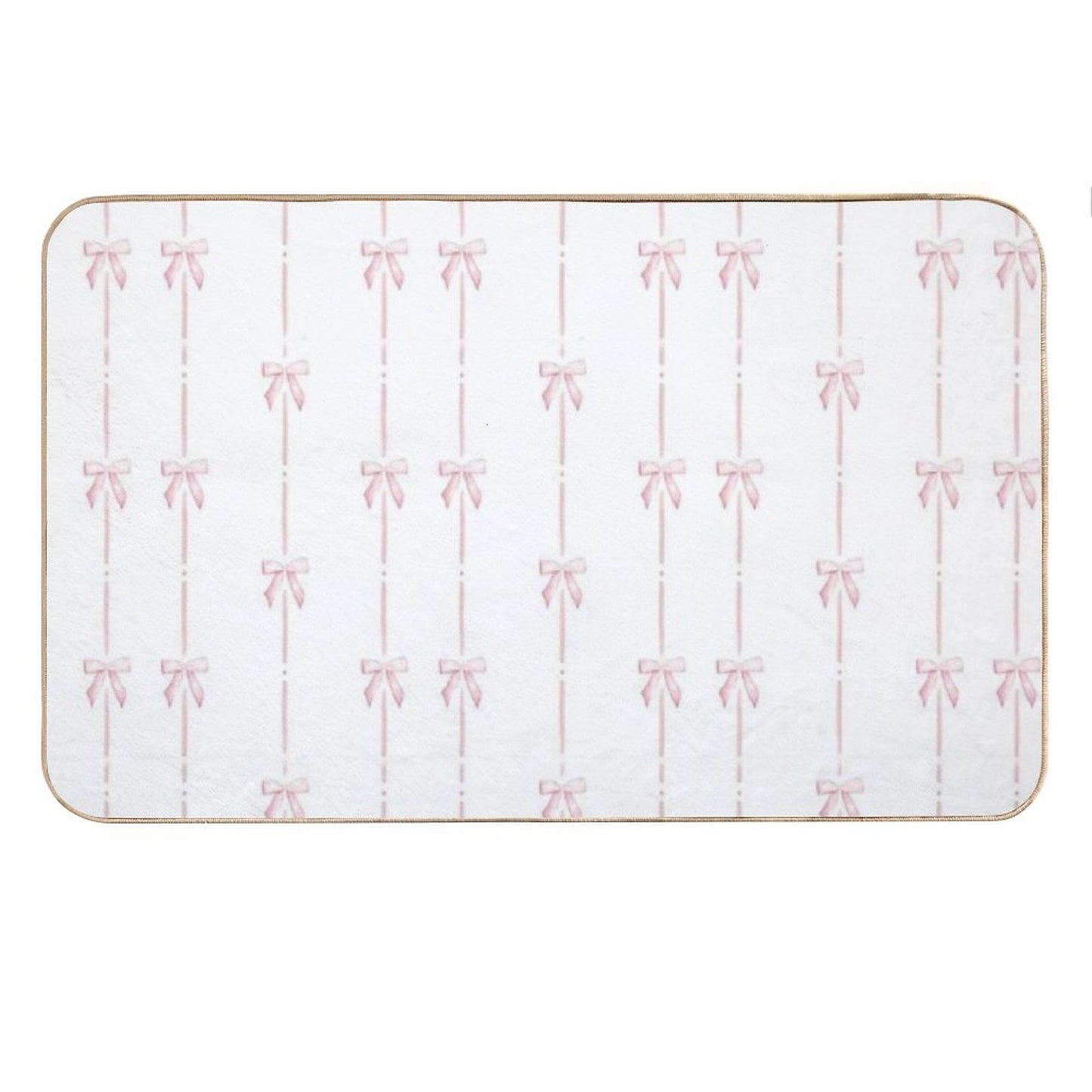 Pink Bow Ribbon Coquette Bath Mat