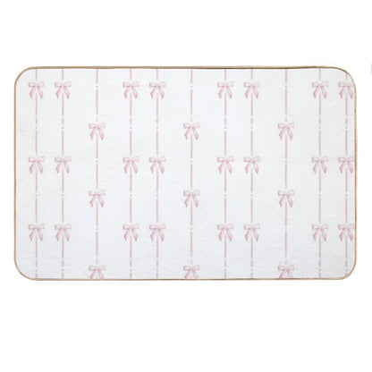Pink Bow Ribbon Coquette Bath Mat