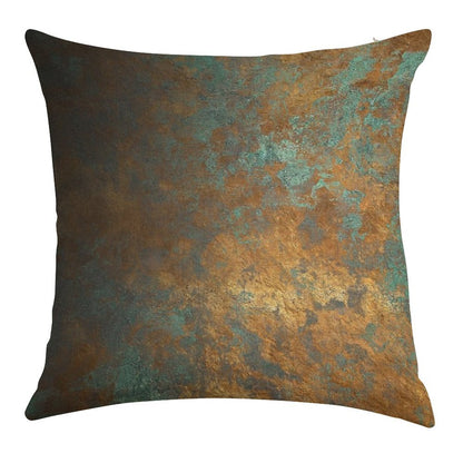Oxidized Copper Linen Throw Pillow Cover
