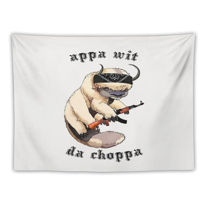 Appa With A Choppa Tapestry Tapestry
