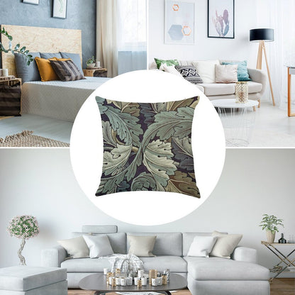 William Morris Acanthus Blue Pattern Linen Throw Pillow Cover