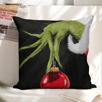 Who Stole Christmas Linen Throw Pillow Cover