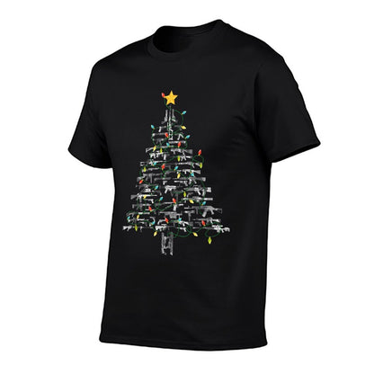 Gun Lover Xmas Tree Second Amendment Enthusiasts Christmas  Stretchy T-Shirt