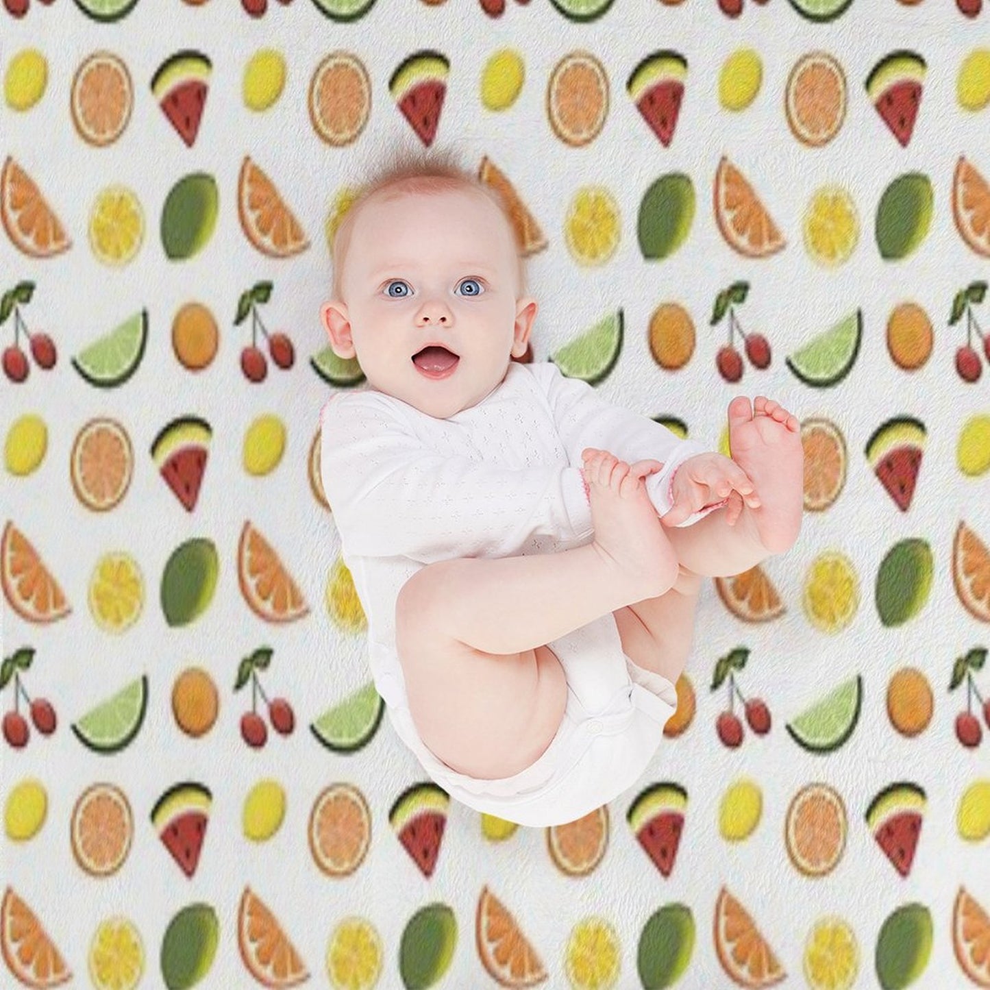 Fresh Fruit, Hand Drawn Fruit, Summer Fruit, Fruit All over Print Throw Blanket