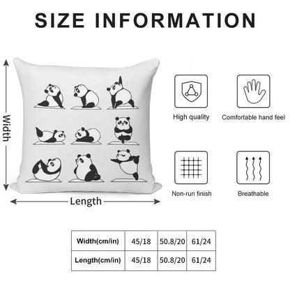 Panda Yoga Soft Shrink-Resistant Throw Pillow