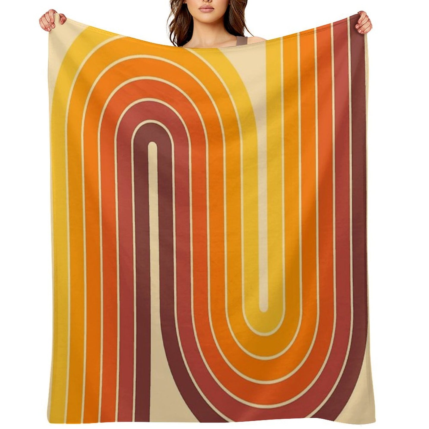Retro Geometric Double Arch Design 522 Throw Blanket