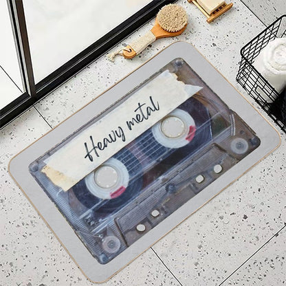 Best of Heavy Metal Music Songs Style Cassette Old School Bath Mat