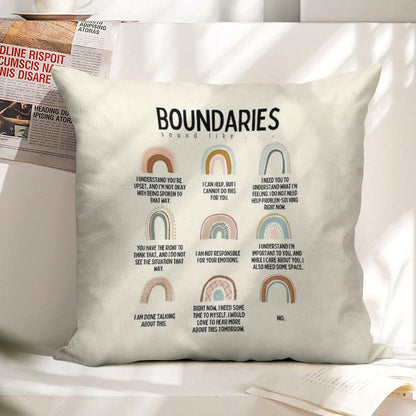 Boundaries Mental Health Reminder for Counselors Linen Throw Pillow Cover
