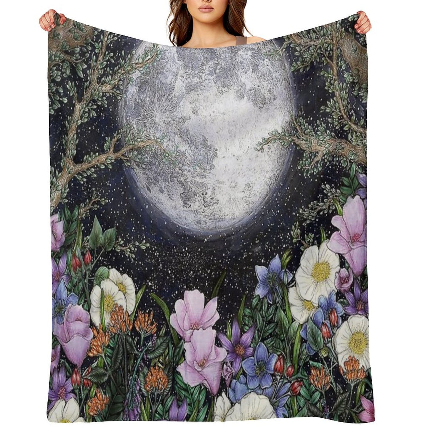 Midnight in The Garden II Throw Blanket