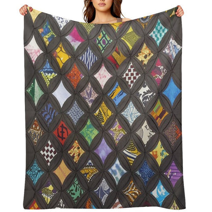 Cathedral Window Viola Canady Quilt Imagery Throw Blanket