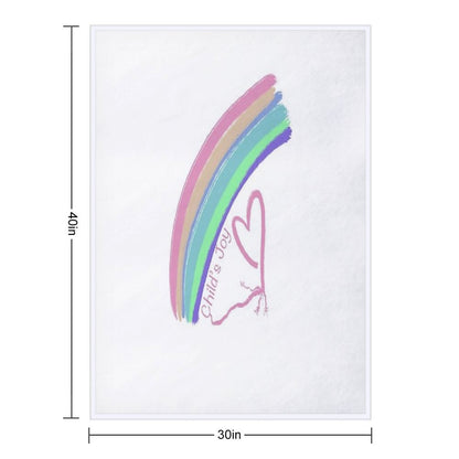 Child's Joy - Colorful Rainbow And Heart Throw Blanket