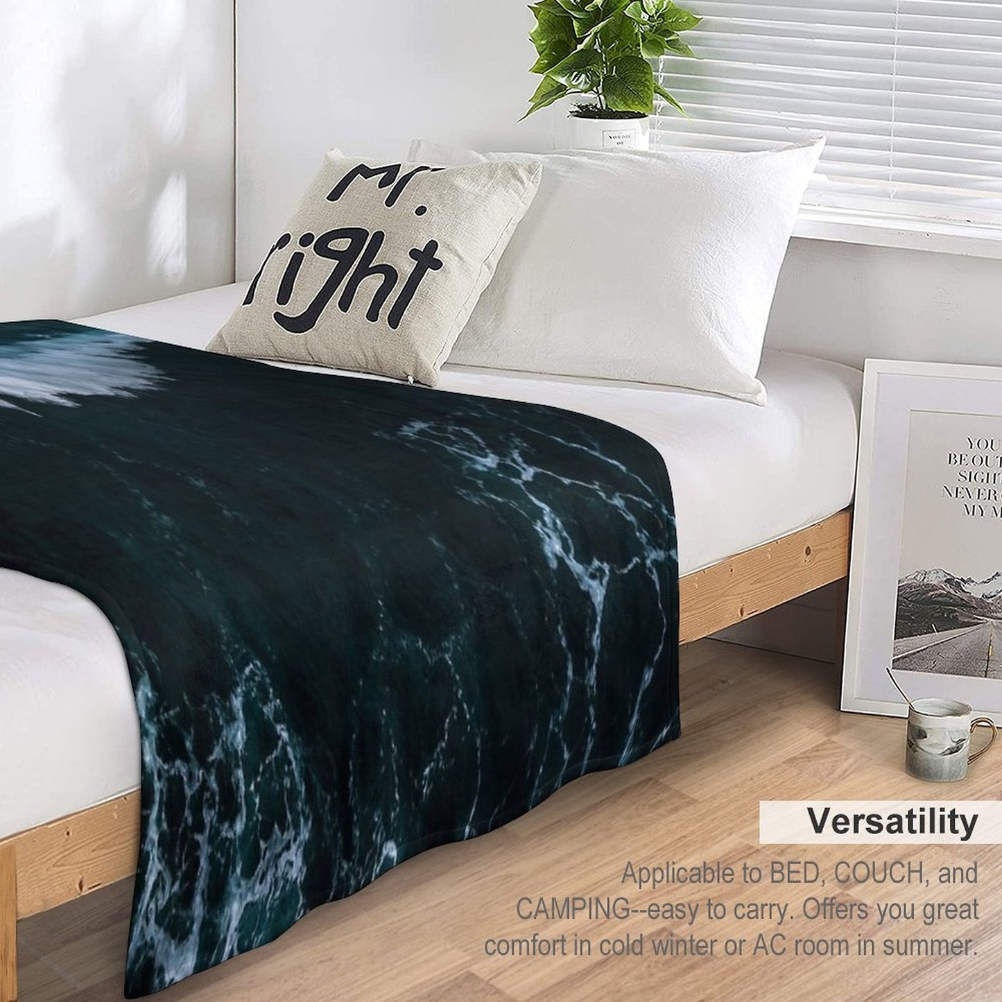 Wave in Motion - Ocean Photography Throw Blanket