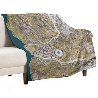 COD WARZONE MAP Throw Blanket