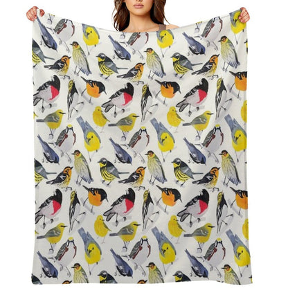 Springtime Birds Throw Blanket
