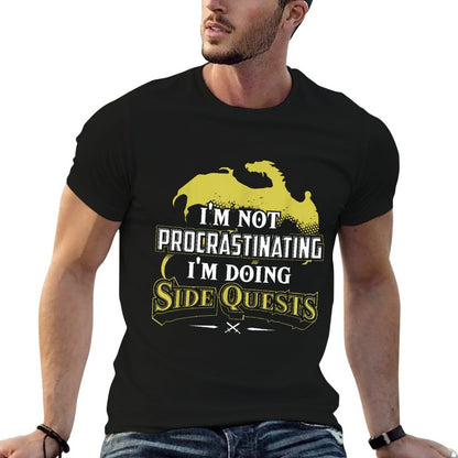 RPG Gamer I&#39;m Doing Side Quests - Casual Crew Neck,, Adult Polyester (Black) T-Shirt