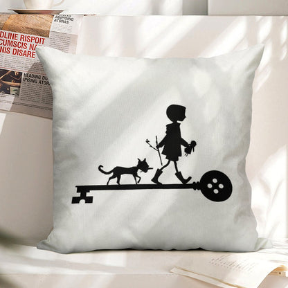 Coraline's Journey Linen Throw Pillow Cover