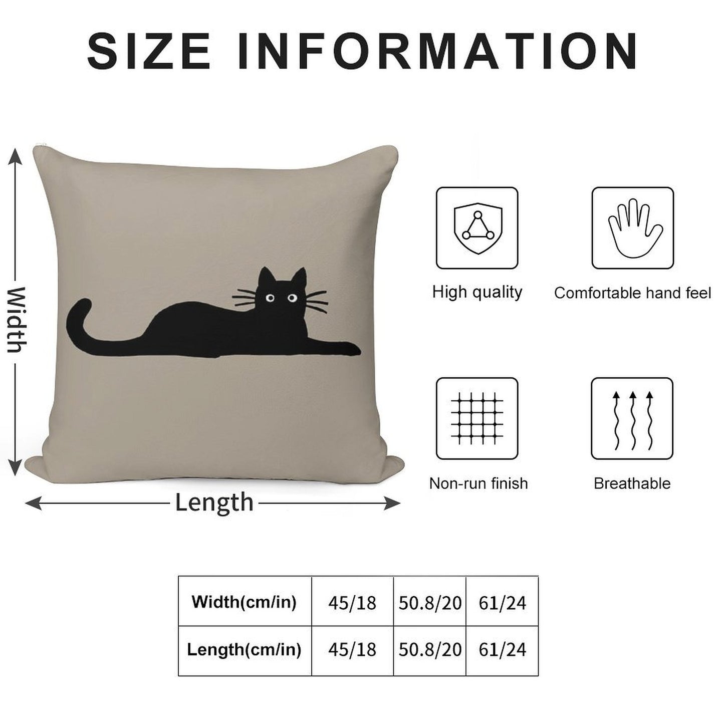 Black Cat Soft Ultra-Soft Texture Throw Pillow