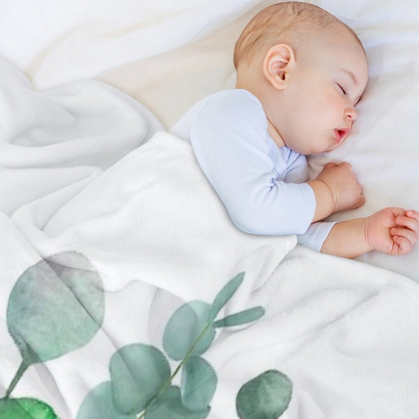 Watercolor, Eucalyptus, Leaves, Botanical, Painting, Green Throw Blanket