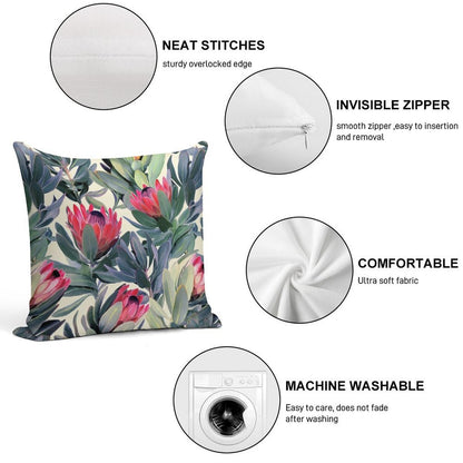 Painted Protea Pattern Soft Style Accent Throw Pillow