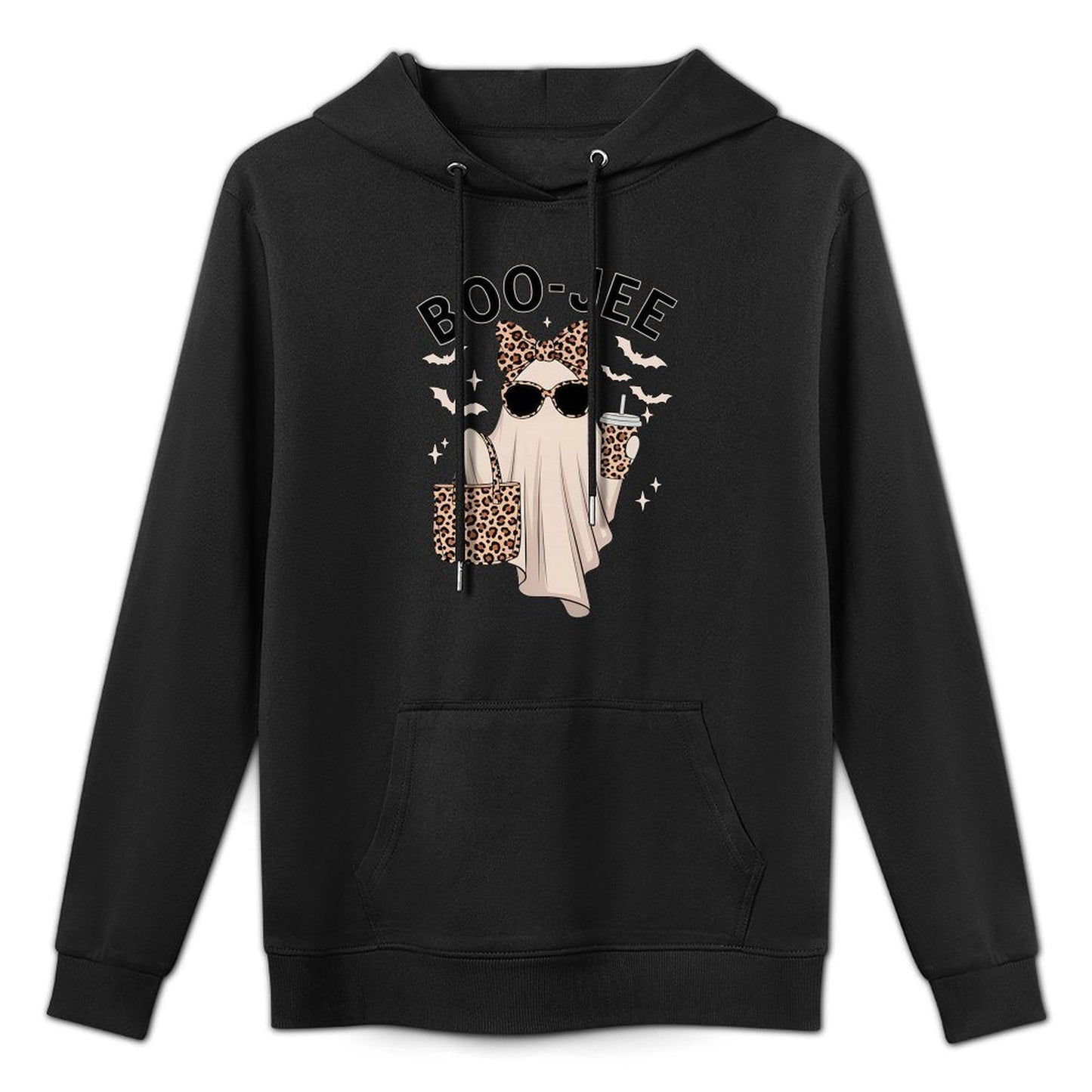 Coquette Leopard Ghost Coffee Boo-JEE Halloween Boujee Ghost Durable Construction Hoodie