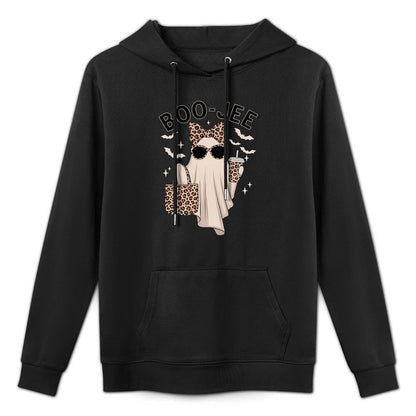 Coquette Leopard Ghost Coffee Boo-JEE Halloween Boujee Ghost Durable Construction Hoodie