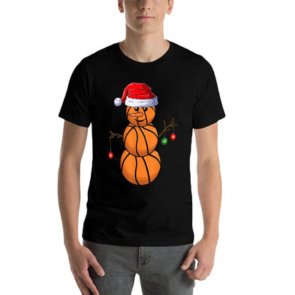 Basketball Snowman Balls Christmas Pajama For Men Boys Kid  Moisture-wicking T-Shirt