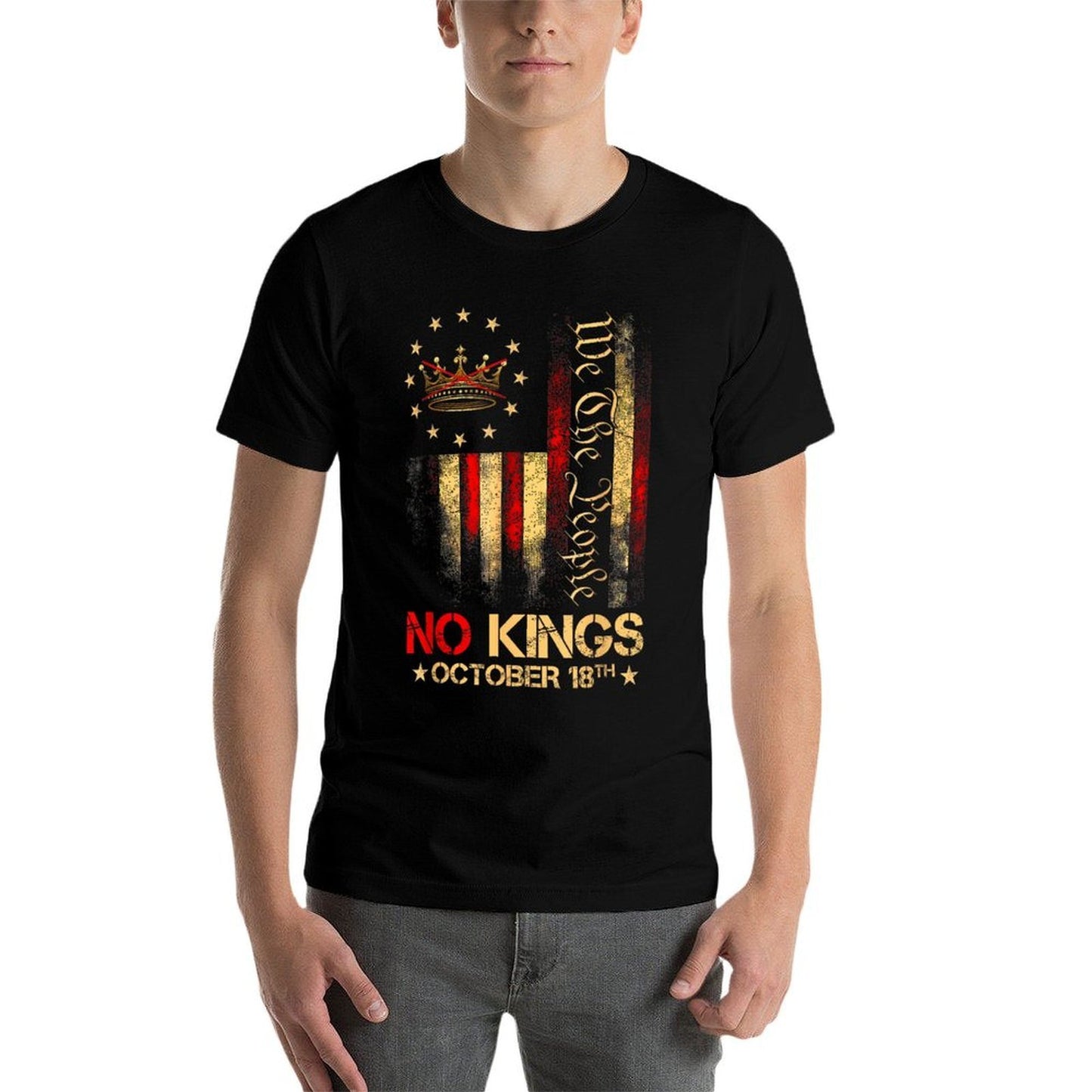 No Kings Vintage America 1776 October 18  Wrinkle-resistant T-Shirt