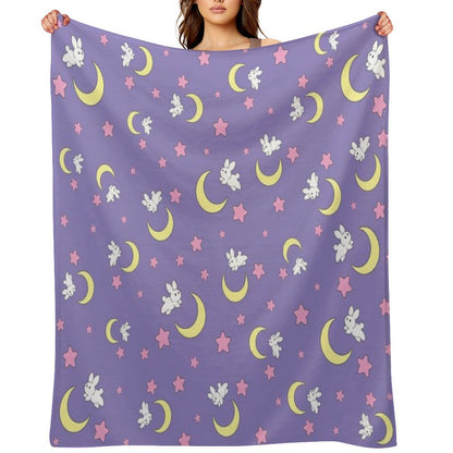 Rabbit of The Moon Throw Blanket