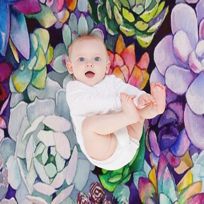 Succulent Garden Throw Blanket