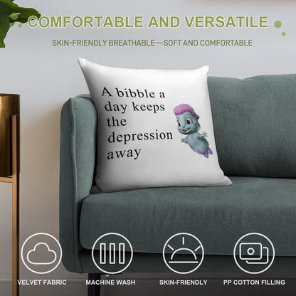 Bibble Meme Soft Reinforced Edging Throw Pillow