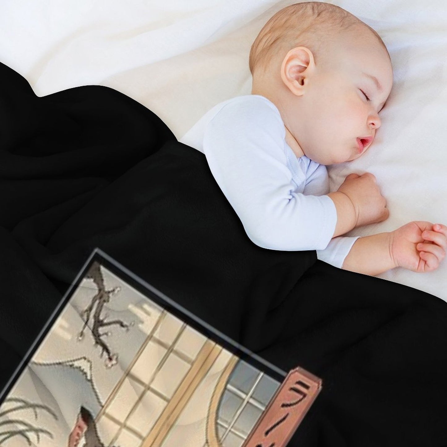 Neko Ramen Ukiyo-e Throw Blanket