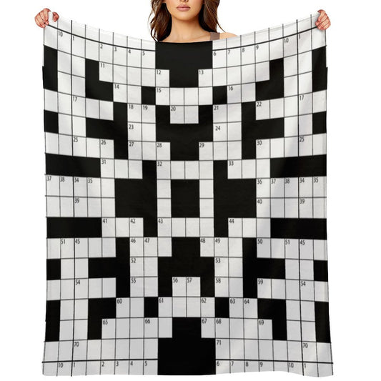 Cool Crossword Pattern Throw Blanket