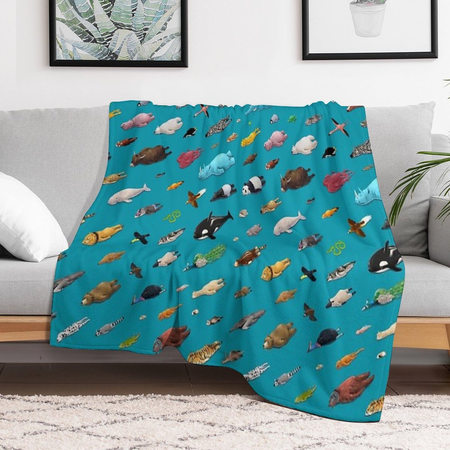 Sleeping Animals Throw Blanket