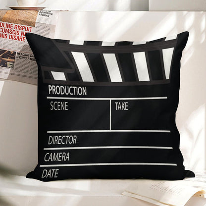 Clapper Board Linen Throw Pillow Cover